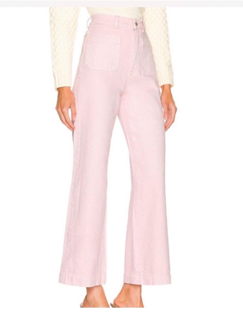 ROLLAS High Rise Wide Leg Sailor Jeans Pink Women's Size 27 - Picture 3 of 14